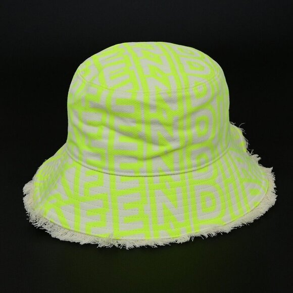 FENDI×MARC JACOBS Logo Bucket Hat #S Cotton Yellow Italy 64RL016 main image 11